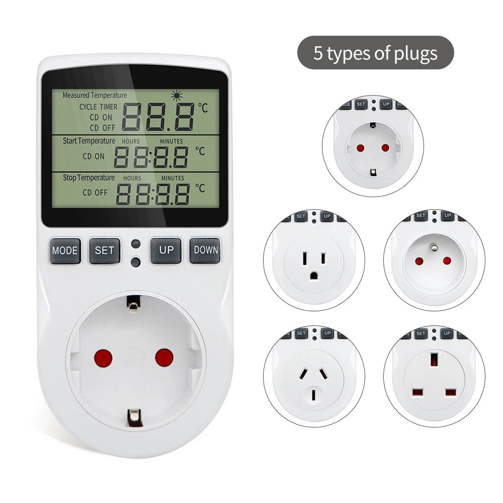 Thermostat Numérique KT3100 avec Prise et Sonde - Régulateur de Température pour Terrarium & Aquarium
