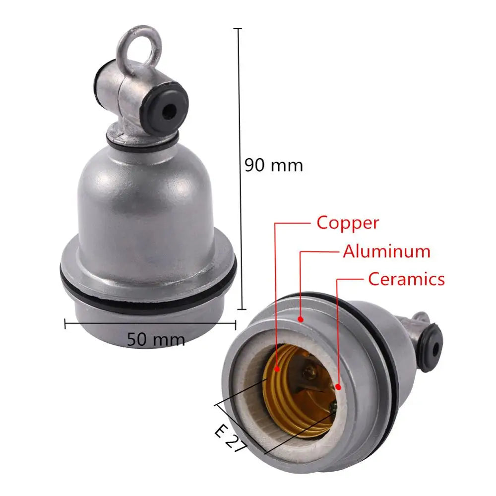 Douille E27 Céramique avec Cordon Interrupteur pour Lampe Chauffante Terrarium
