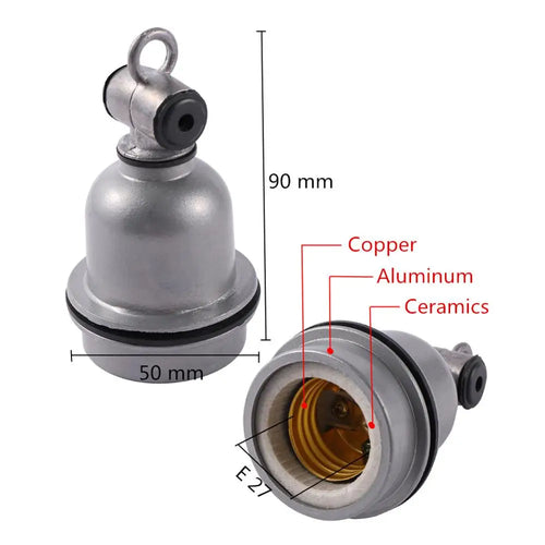 Douille E27 Céramique avec Cordon Interrupteur pour Lampe Chauffante Terrarium