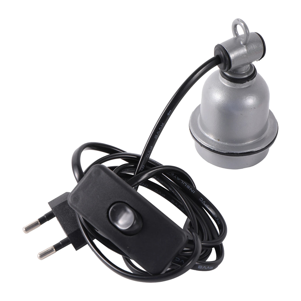 Douille E27 Céramique avec Cordon Interrupteur pour Lampe Chauffante Terrarium