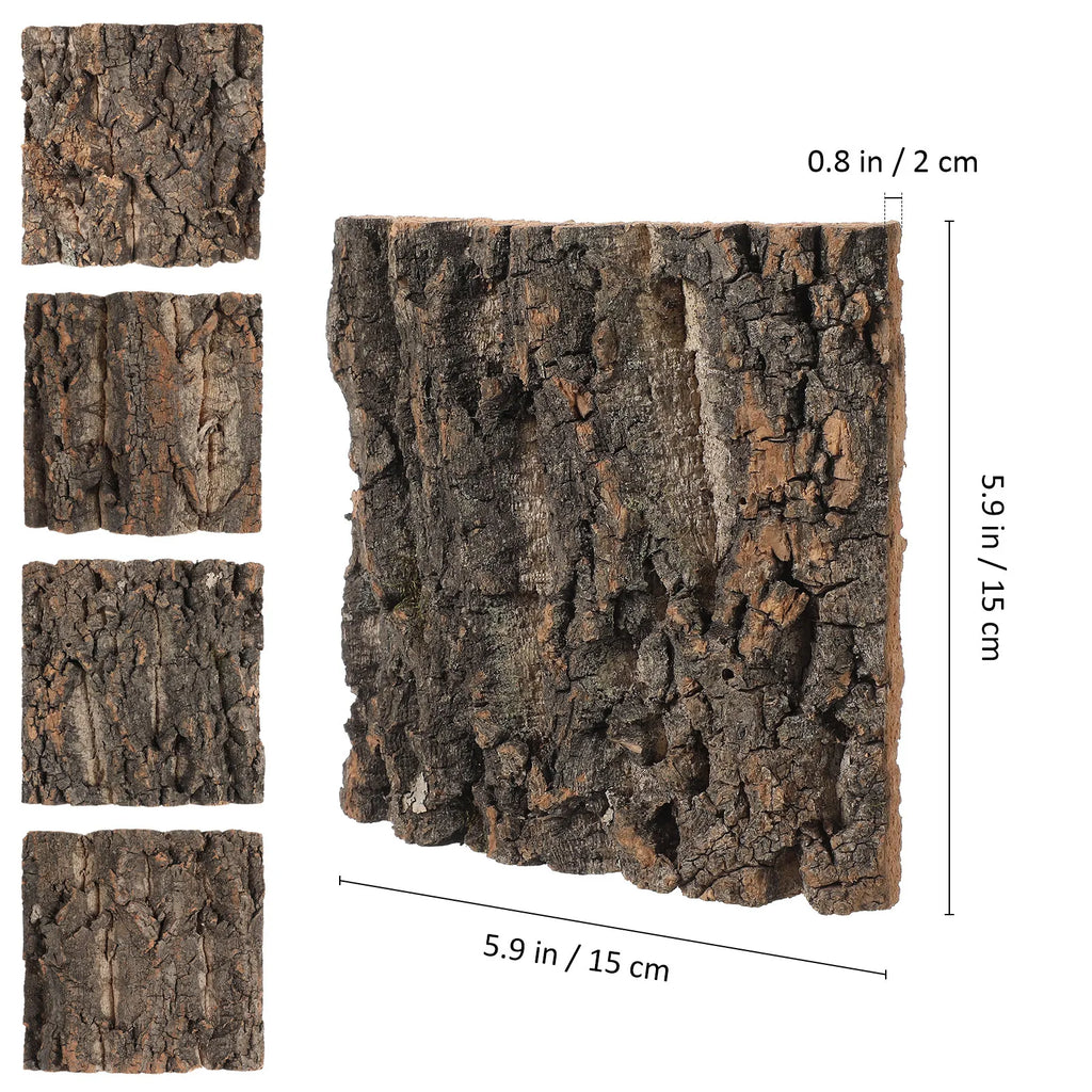Plaques d'Écorce de Liège Naturelle pour Fond de Terrarium - Lot de 4