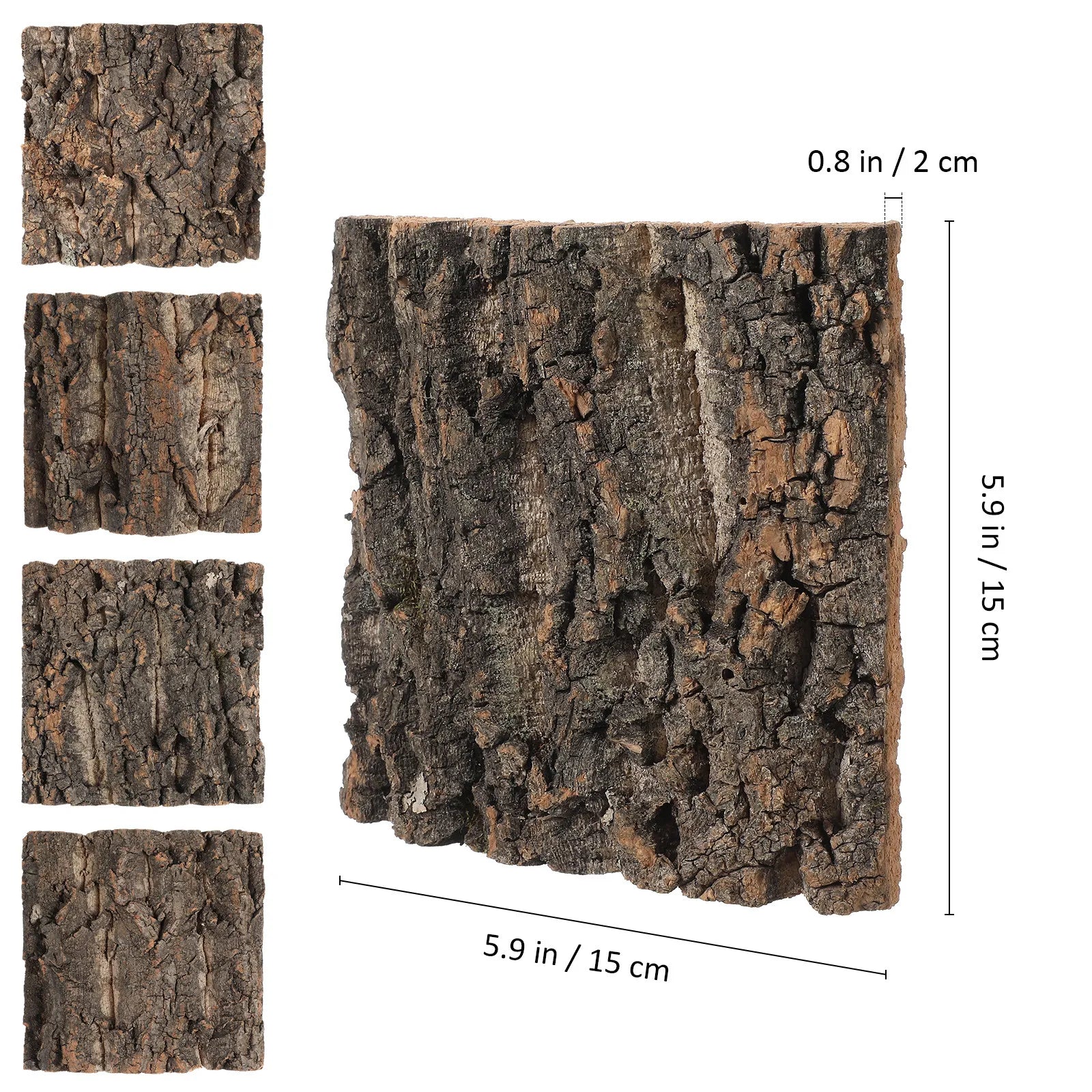 Plaques d'Écorce de Liège Naturelle pour Fond de Terrarium - Lot de 4