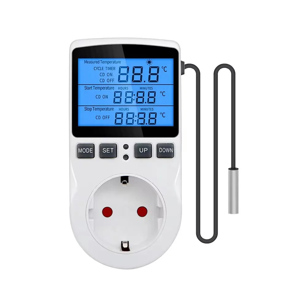 Thermostat Numérique KT3100 avec Prise et Sonde - Régulateur de Température pour Terrarium & Aquarium