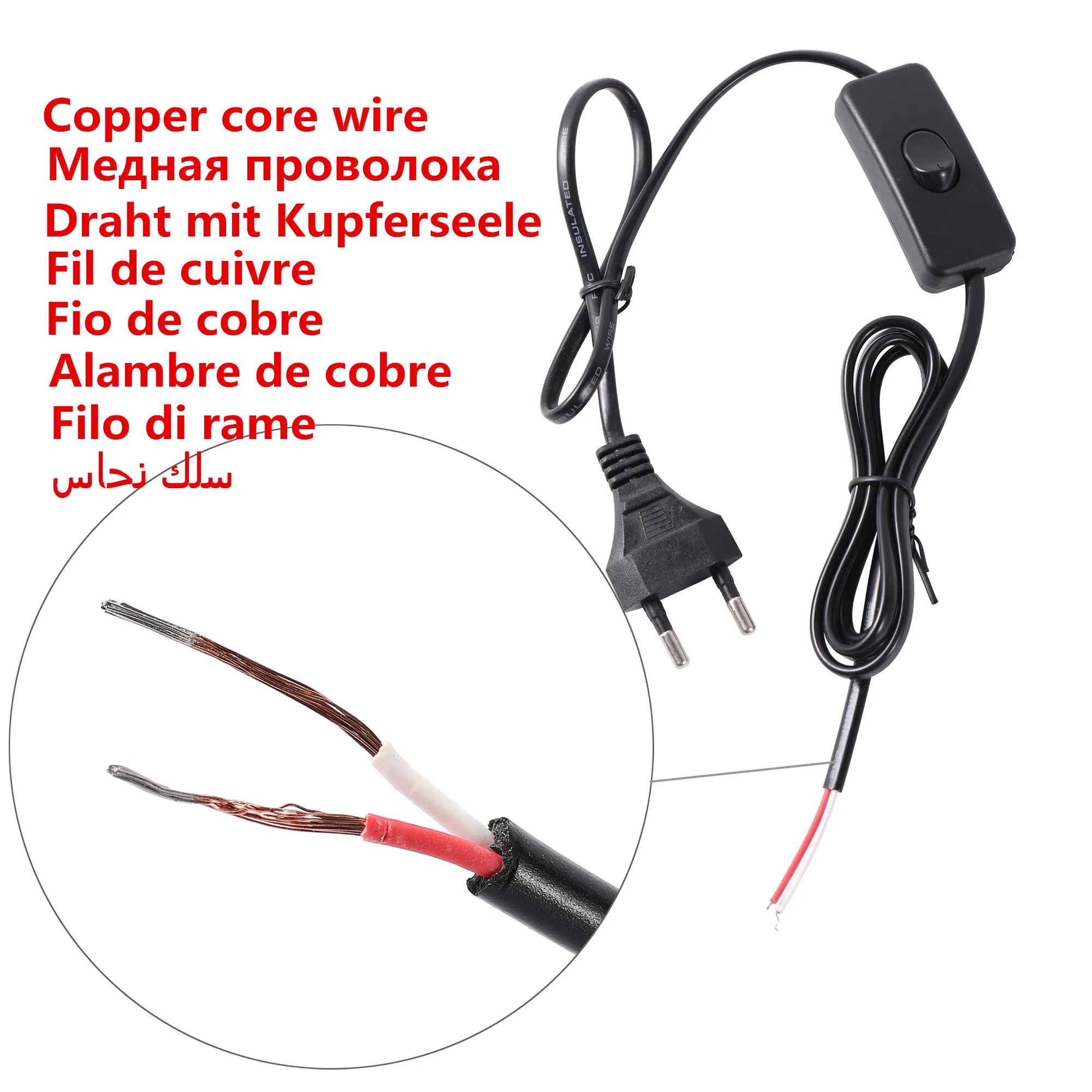 Douille E27 Céramique avec Cordon Interrupteur pour Lampe Chauffante Terrarium
