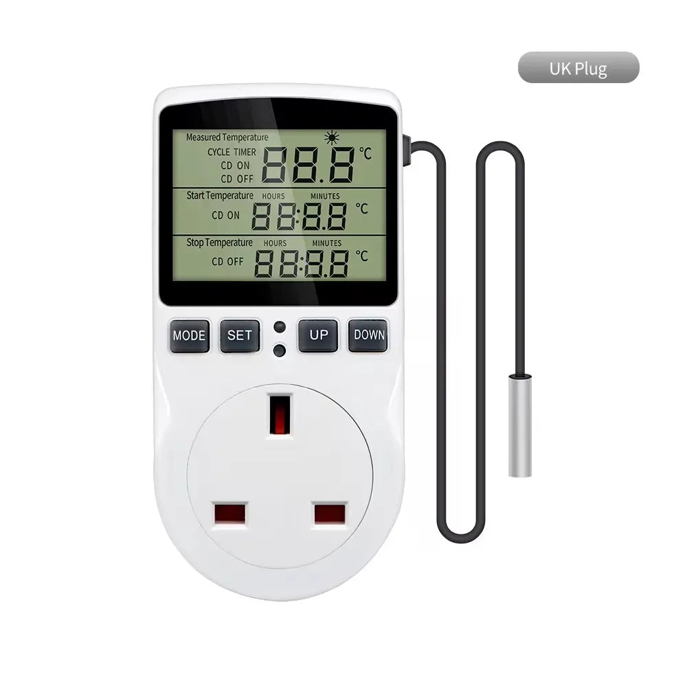 Thermostat Numérique KT3100 avec Prise et Sonde - Régulateur de Température pour Terrarium & Aquarium