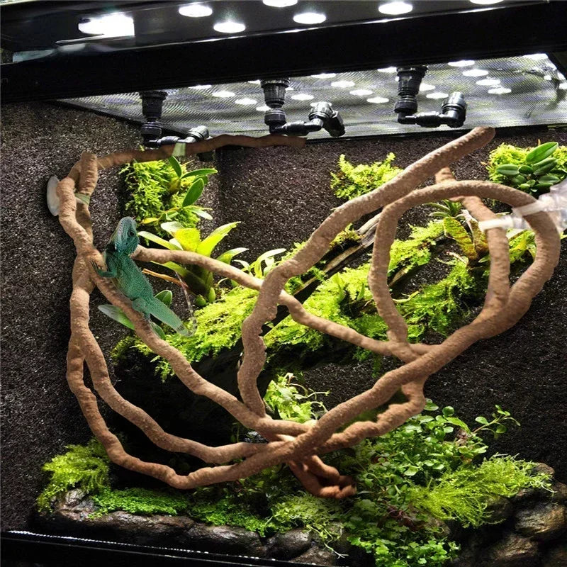 Liane Décorative Flexible pour Terrarium - Branche Artificielle Jungle pour Reptiles