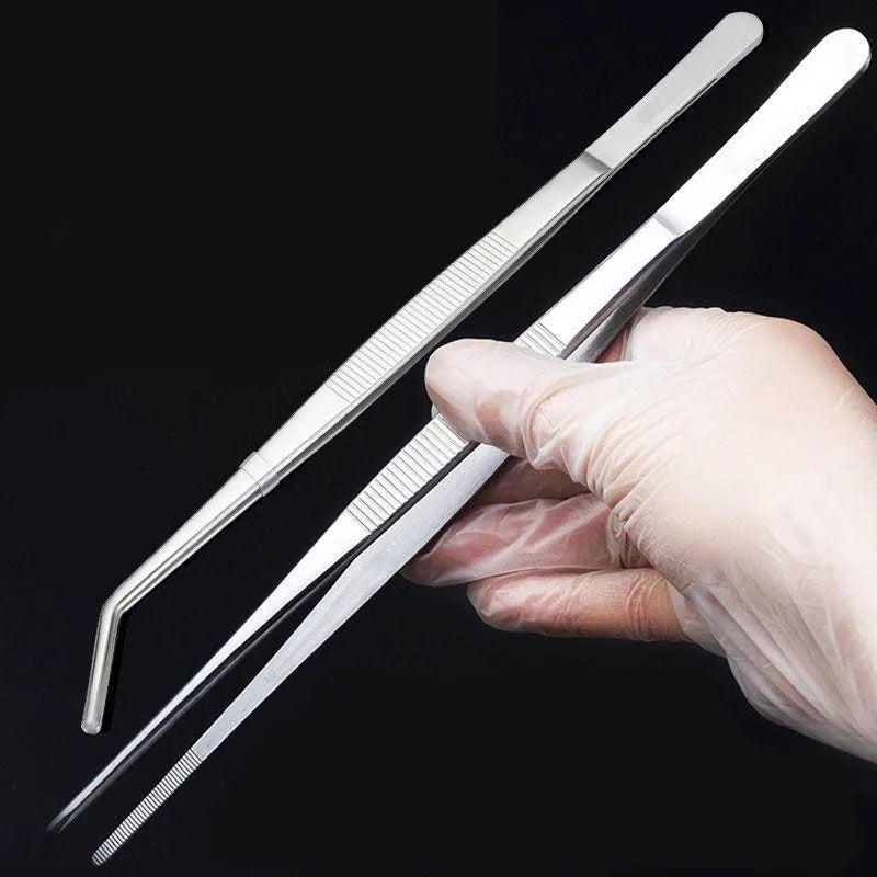 Pince de Nourrissage Coudée en Acier Inoxydable pour Reptiles - Pince Longue Anti-Dérapante