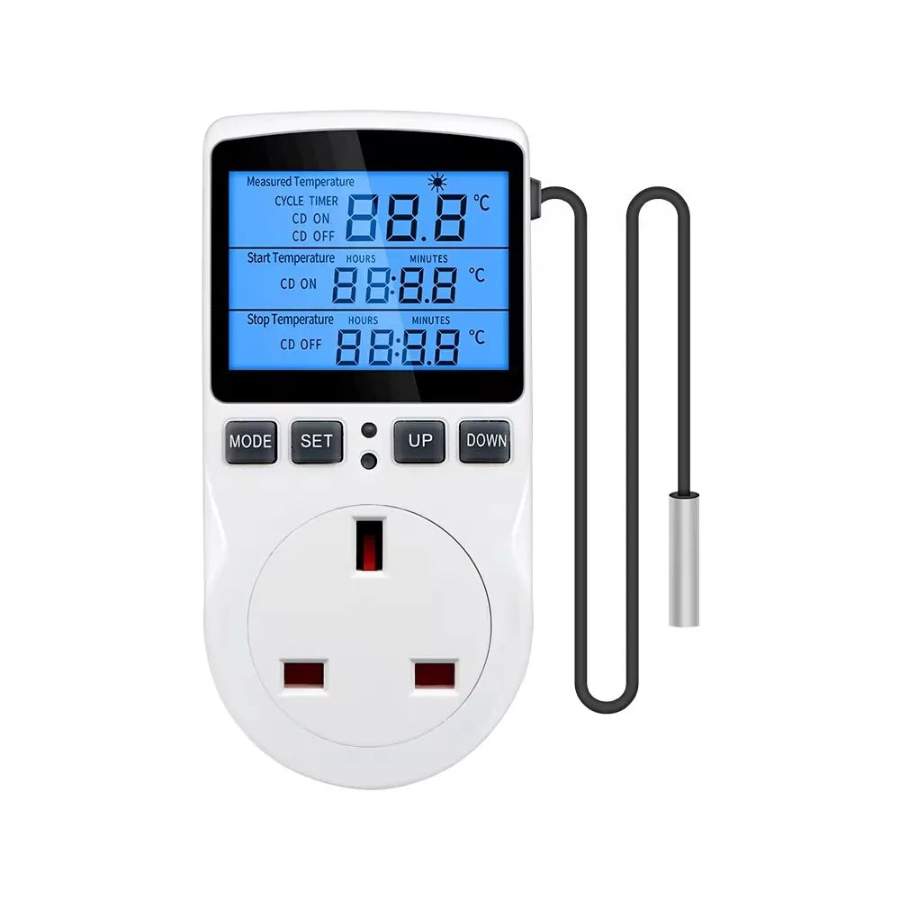 Thermostat Numérique KT3100 avec Prise et Sonde - Régulateur de Température pour Terrarium & Aquarium