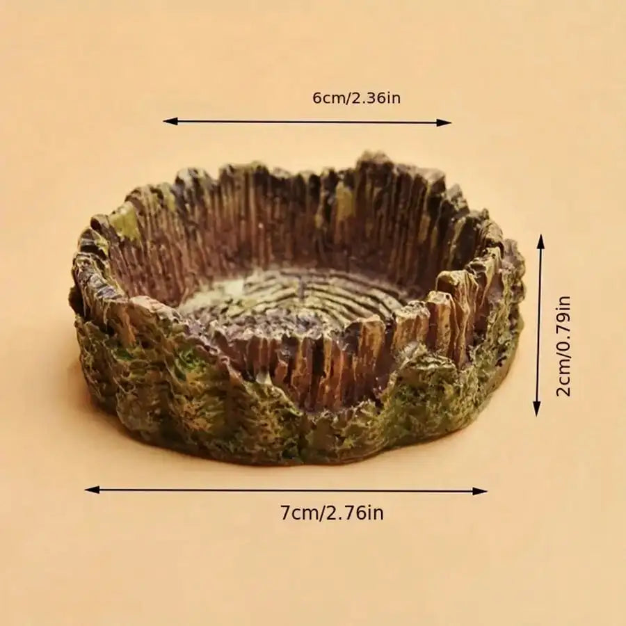 Gamelle Décorative Souche d'Arbre pour Reptile - Résine