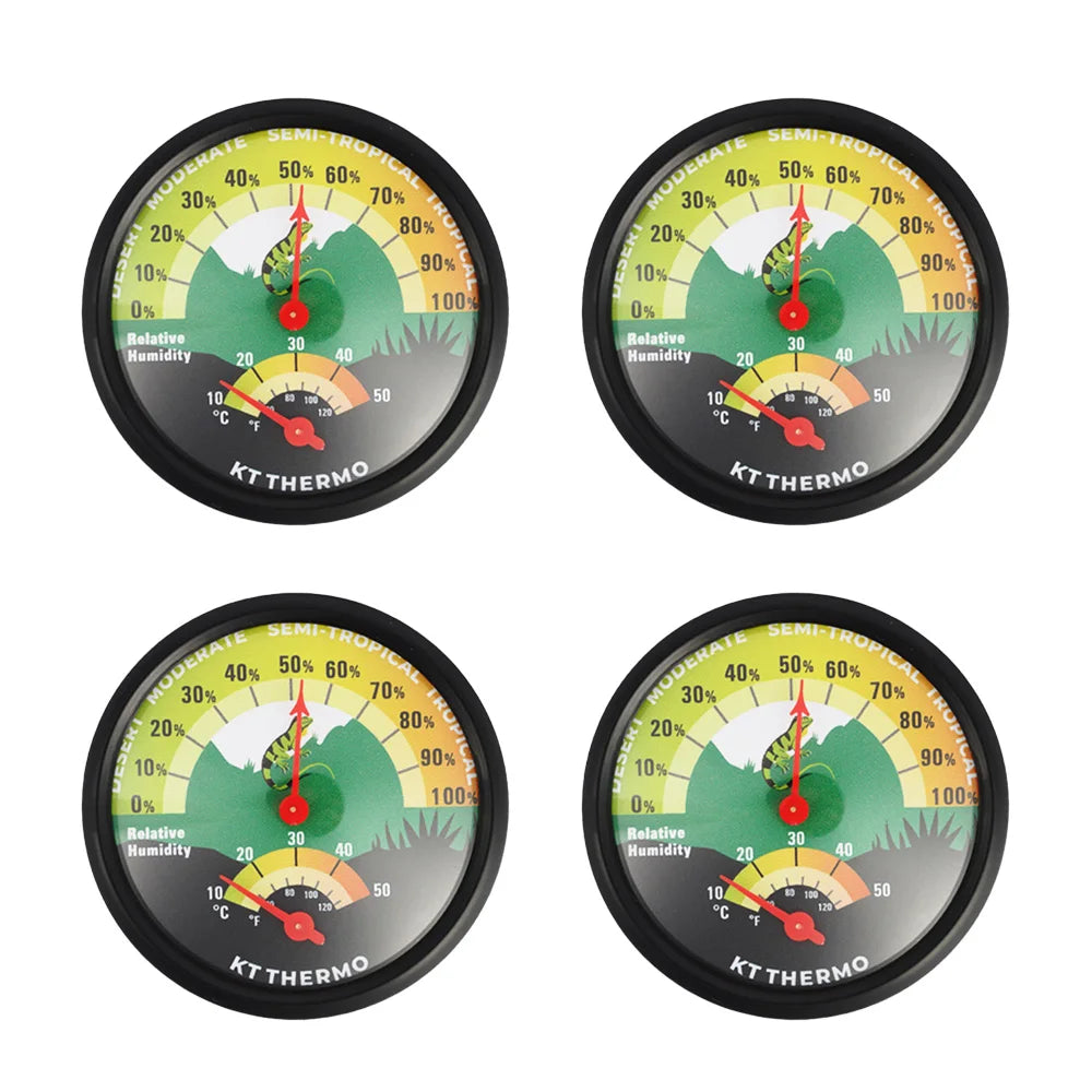 Thermomètre Hygromètre Analogique à Ventouse pour Terrarium - Sans Pile