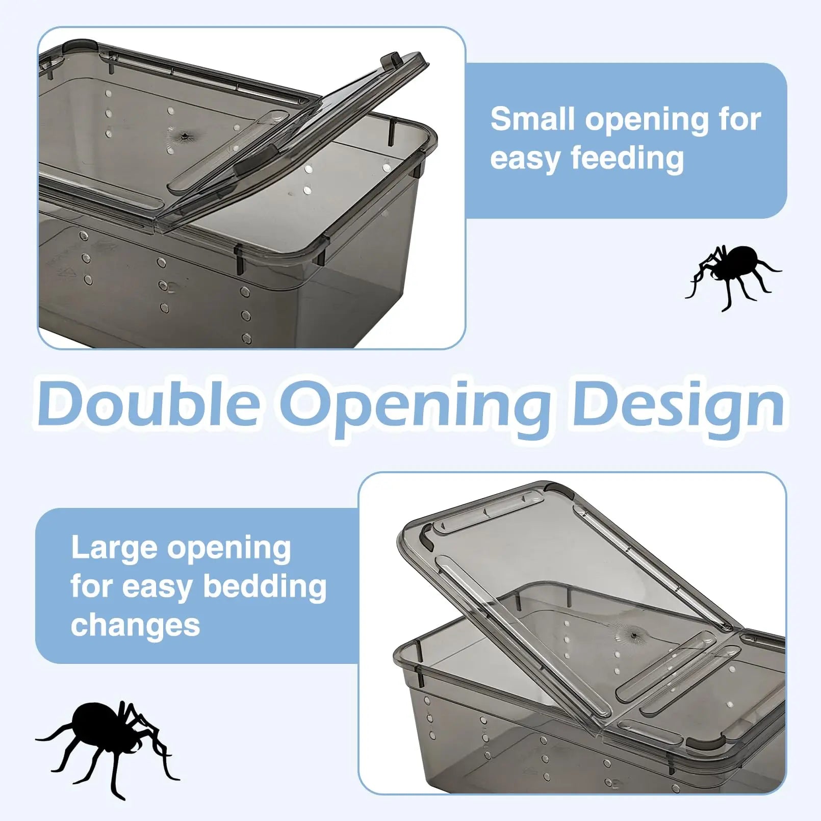 Lot de 6 Boîtes de Transport Transparentes pour Reptiles & Invertébrés
