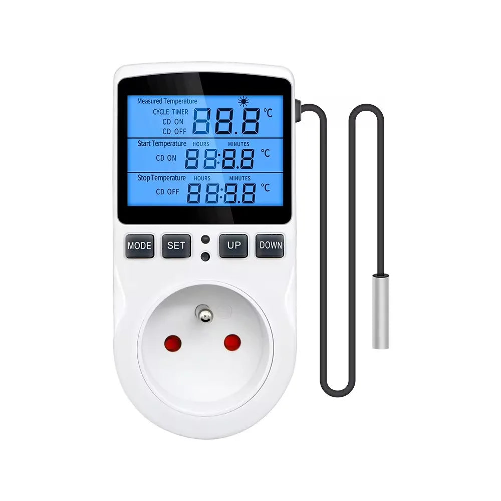 Thermostat Numérique KT3100 avec Prise et Sonde - Régulateur de Température pour Terrarium & Aquarium