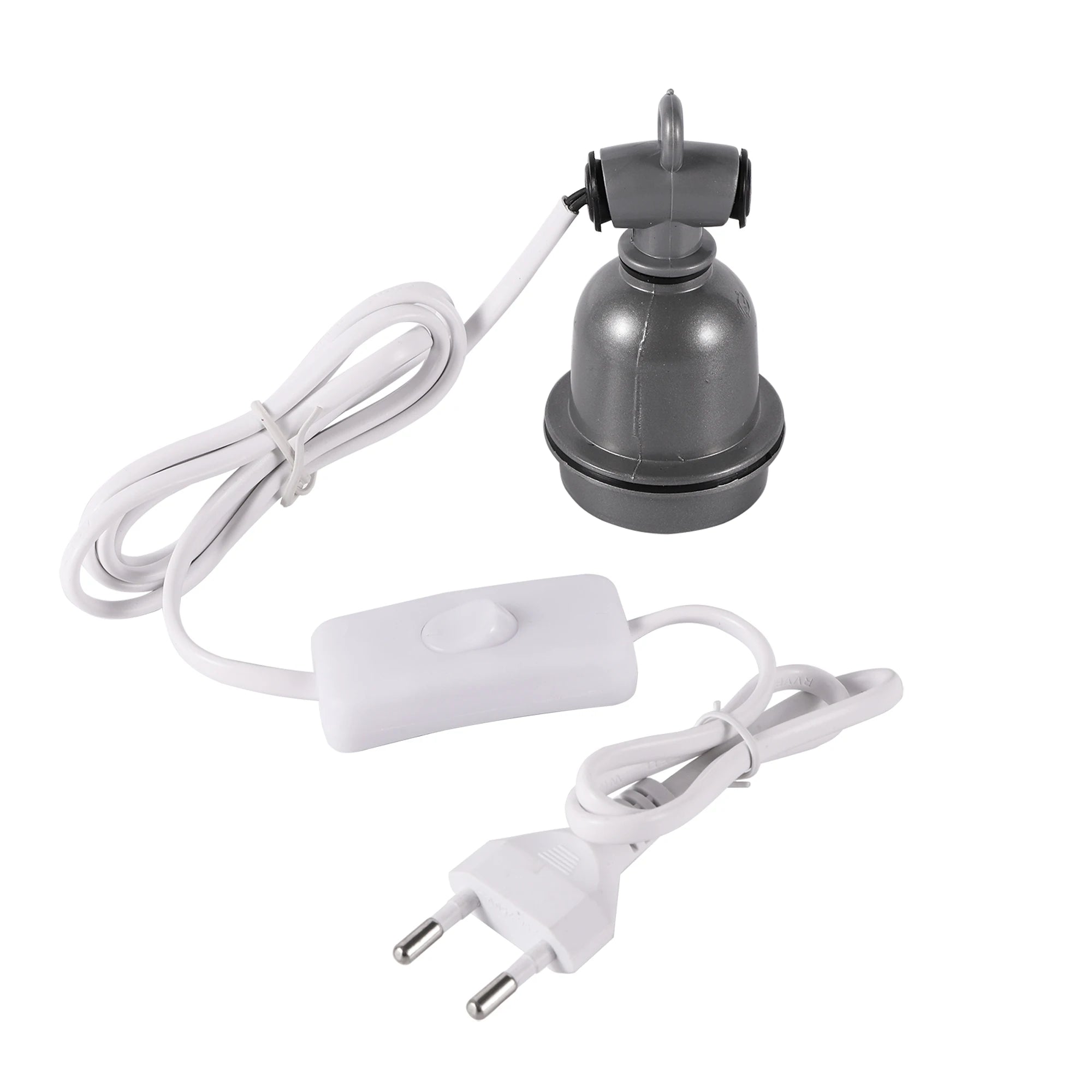 Douille E27 Céramique avec Cordon Interrupteur pour Lampe Chauffante Terrarium