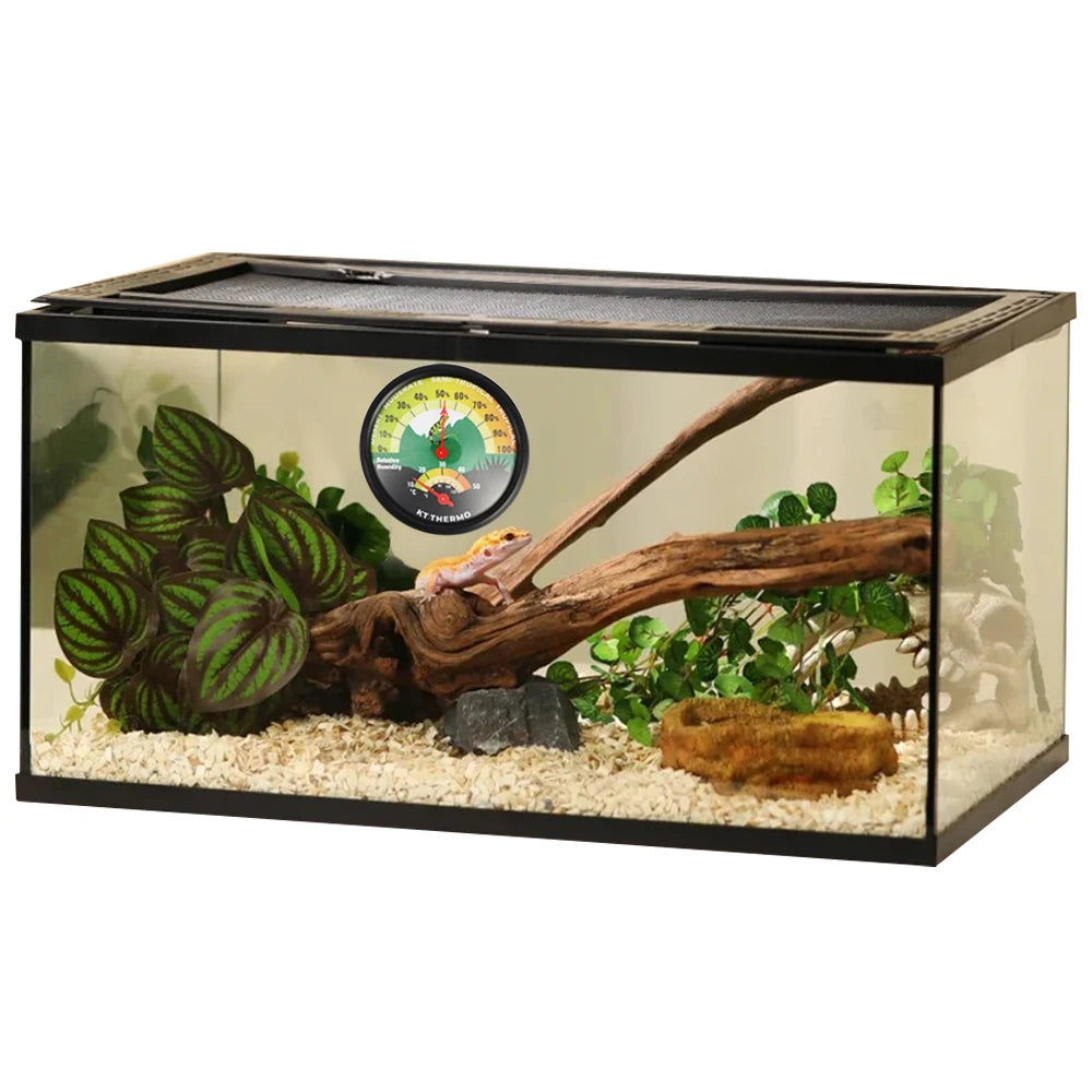 Thermomètre Hygromètre Analogique à Ventouse pour Terrarium - Sans Pile