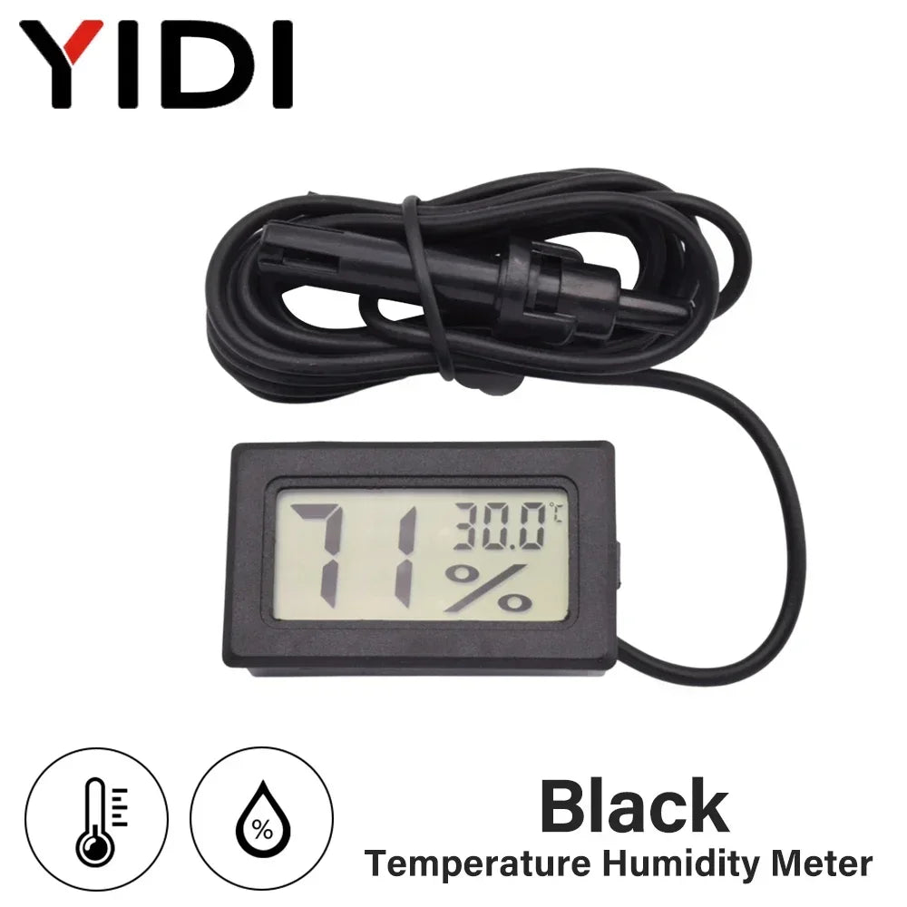 Thermomètre Hygromètre Digital LCD pour Terrarium - Mini Sonde Température &amp; Humidité