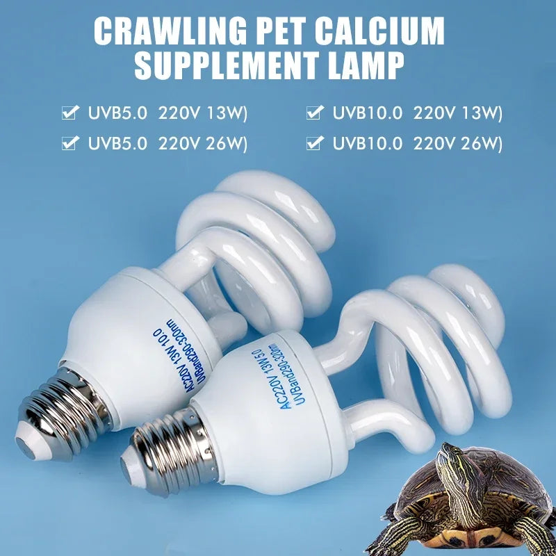 Lampe UVB 5.0/10.0 pour Reptile - Ampoule E27 13W/26W Vitamine D & Calcium