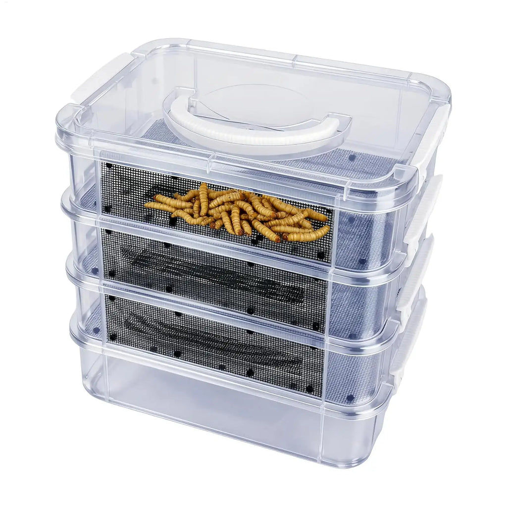 Kit d'Élevage de Vers de Farine 4 Étages - Nourriture Vivante pour Reptiles