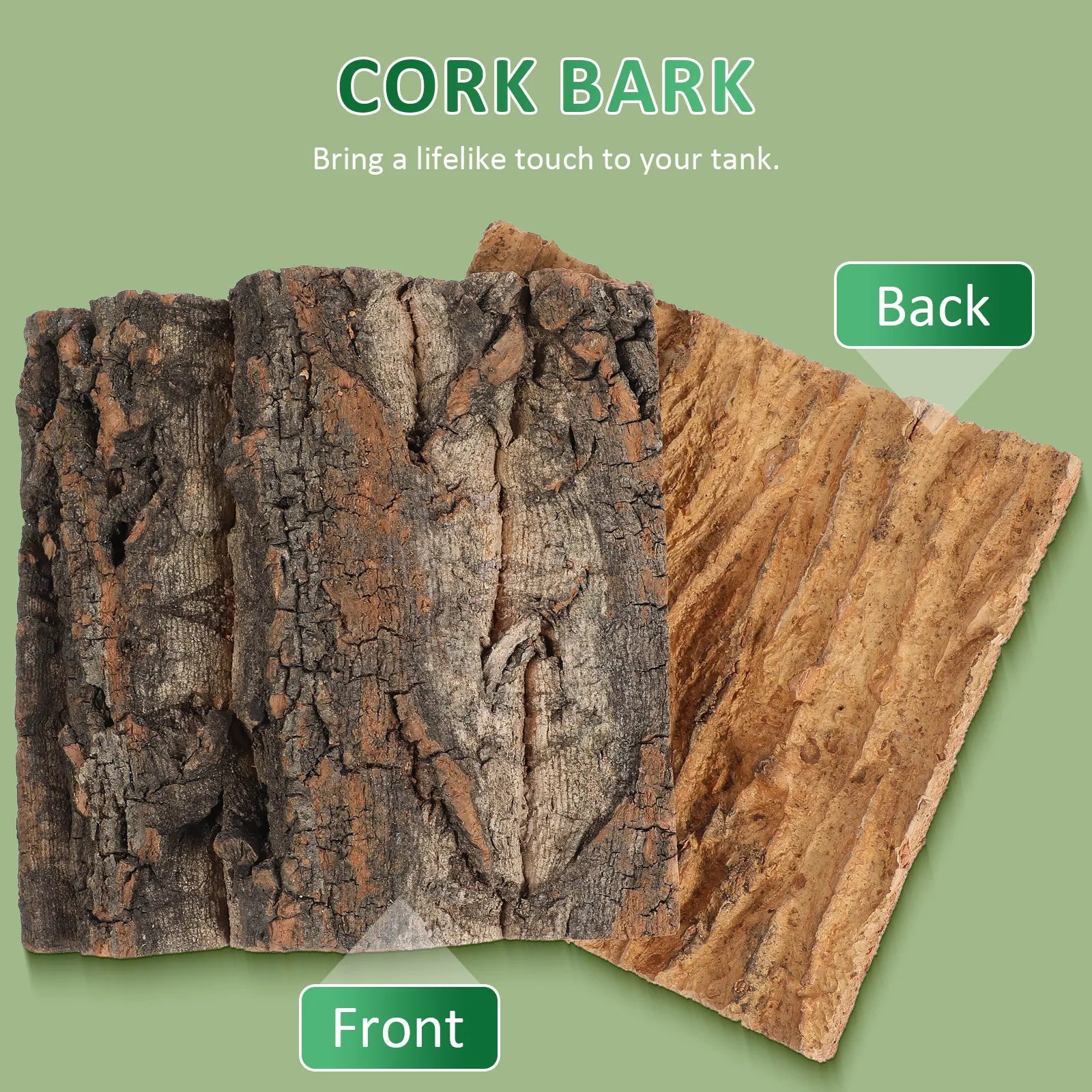 Plaques d'Écorce de Liège Naturelle pour Fond de Terrarium - Lot de 4